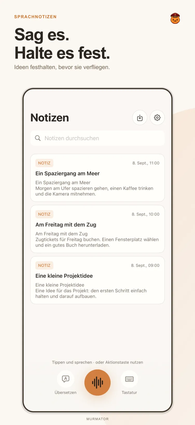 Notizen in Murmator