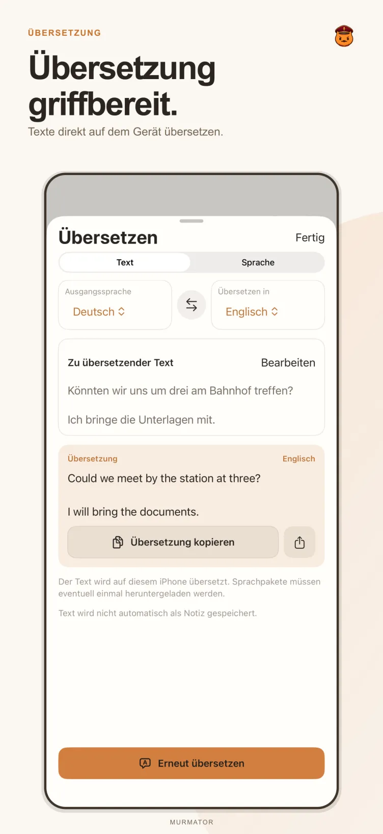 Übersetzung in Murmator